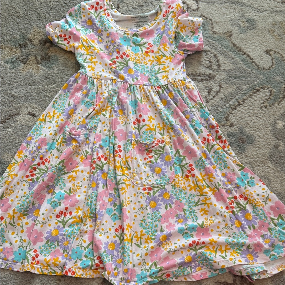 Angel Dear Multicolor Floral Kids Dress 4T
